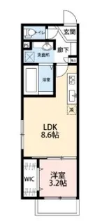 ジェンティーレ・トリヤマV【1階】の間取り