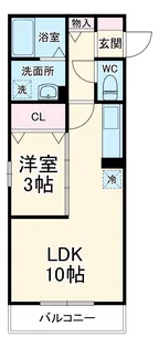 メルヴェーユ八潮中央 B【3階】の間取り