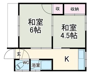磯村長屋【東-東号室】の間取り