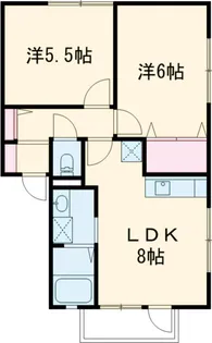 レーベンⅠ【2階】の間取り