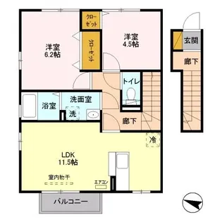 ウィルビューE【2階】の間取り