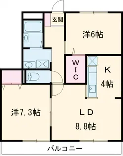 オーク・フルール B【2階】の間取り