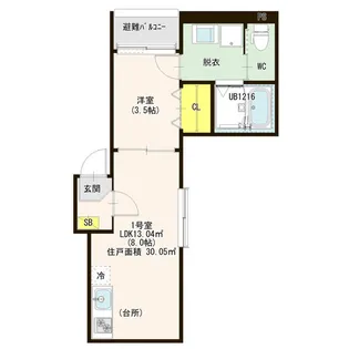 ハーモニーテラス松葉町Ⅵ【1階】の間取り