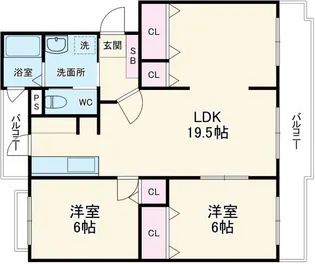 VILLAGE森の里 A号棟【4階】の間取り