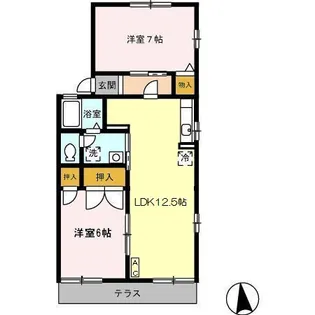 サンフラワー【B105号室】の間取り
