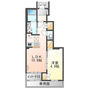 ウォーターミル十一番館【107号室】の間取り