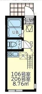 ユナイト追浜ブルターニュ【2階】の間取り