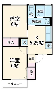 グレープハウス D【201号室】の間取り