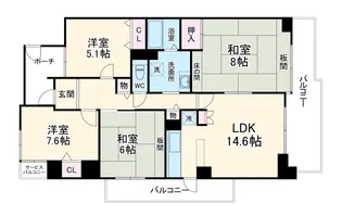 グリーンビュー鶴見【11階】の間取り