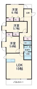 プルミエールK【301号室】の間取り