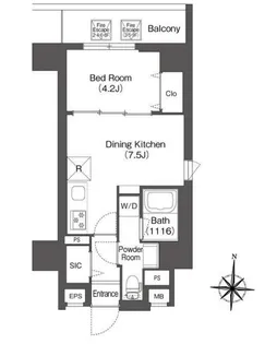 コンフォリア南千住【0504号室】の間取り