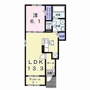 セリシールB【1階】の間取り