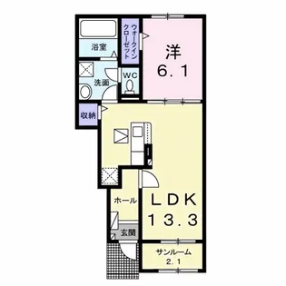 セリシールB【1階】の間取り