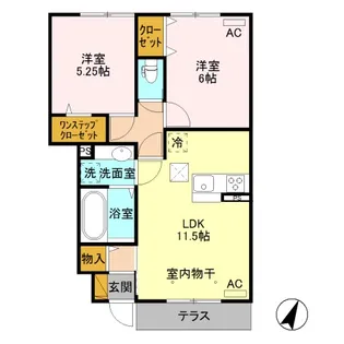 カーサカメリア【1階】の間取り