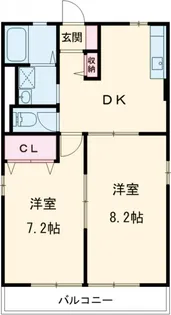 グリーンハイツ砥上【1階】の間取り