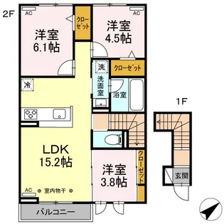 グランペーシュ【2階】の間取り
