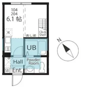 ハーミットクラブハウス鶴見Helios【204号室】の間取り