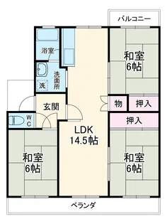 パビリオン梅林苑C棟【402号室】の間取り