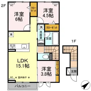 グランペーシュ【2階】の間取り