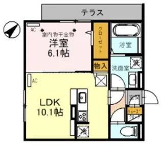 ムーンダスト美園【1階】の間取り