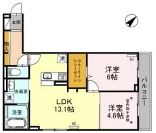 ムーンダスト美園【3階】の間取り