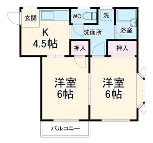 シャルマン多摩美【2階】の間取り
