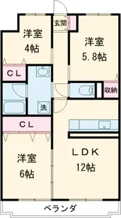グローバル錦パークⅠ【202号室】の間取り
