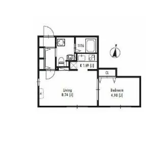プライマル中野新橋【1階】の間取り