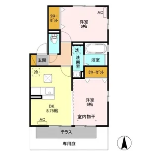 HUIT B【1階】の間取り