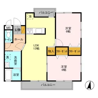 グランテラス ウエスト【2階】の間取り