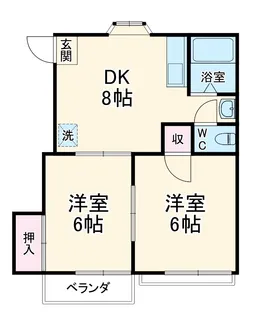 ハイツウエストB【202号室】の間取り