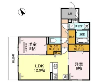 TIMBER BROOK【102号室】の間取り