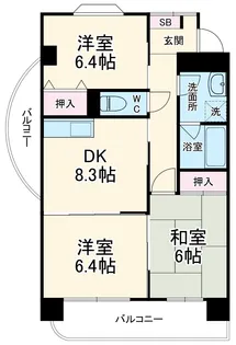 ルピナス橘【201号室】の間取り