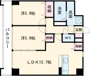 ソレイユ御蔵町【9階】の間取り