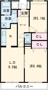 フローラコート【1階】の間取り