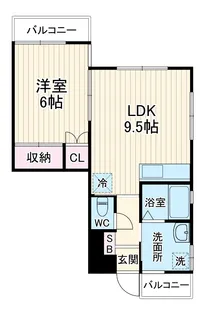 パルテール山手【202号室】の間取り