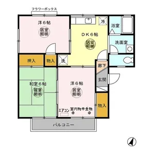 フラワーハイツ中野A【101号室】の間取り