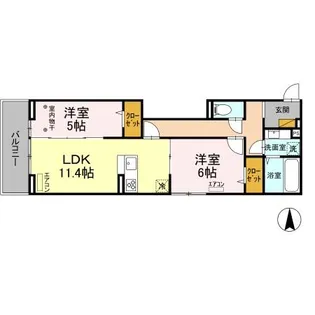 NOBLE FERRO B棟【3階】の間取り