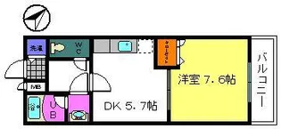 フジパレス貝塚半田Ⅱ番館【202号室】の間取り