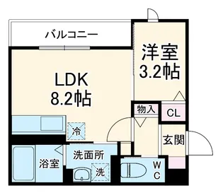 ブリーズコースト夕陽ヶ丘【105号室】の間取り