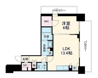ザ・パークハビオ天満橋【6階】の間取り