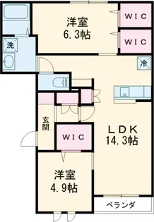 シーダーゆいの杜【202号室】の間取り