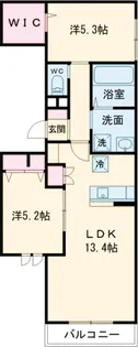 シーダーゆいの杜【205号室】の間取り