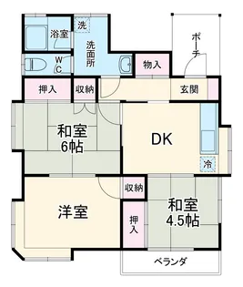 ヴィラ中央【201号室】の間取り