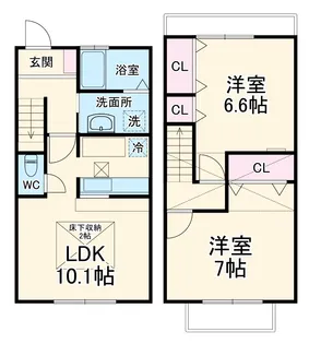 ポポラーレ幸【1階】の間取り