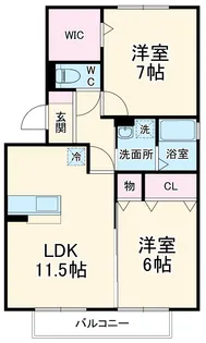 ブレンド下九沢【2階】の間取り