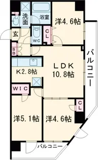 ツインズ国立Ⅰ【404号室】の間取り