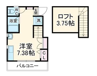 Liberta芝下【202号室】の間取り