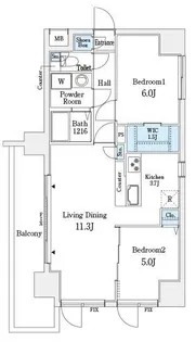 パークキューブ小岩【7階】の間取り