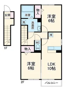 アパートメントコンブリオ【2階】の間取り
